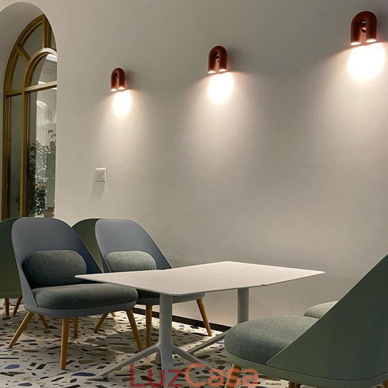 Aplique de parede minimalista em forma de U – Luminária criativa com abajur giratório de noventa graus