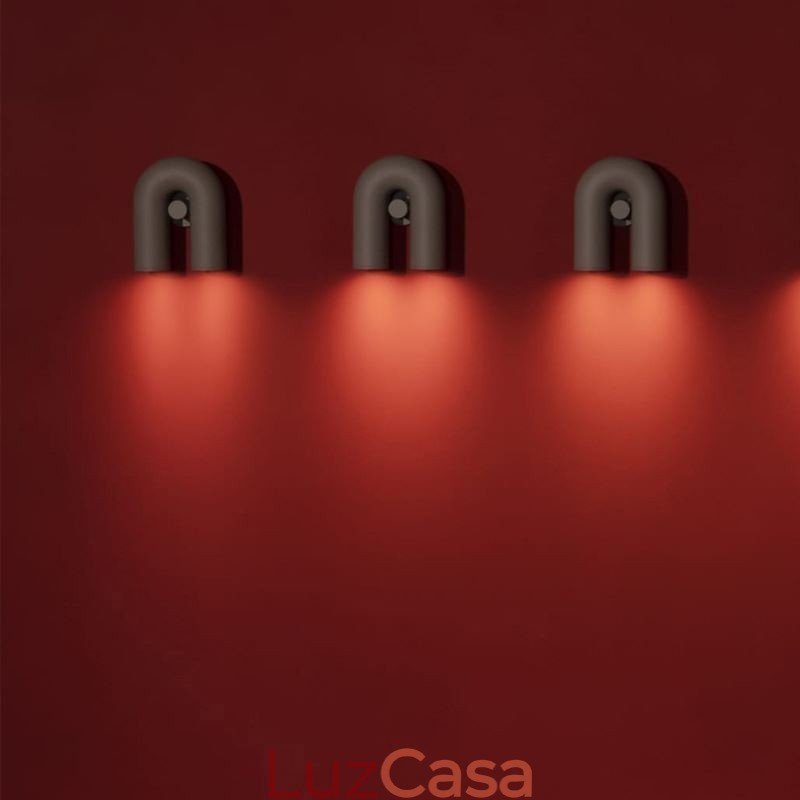 Aplique de parede minimalista em forma de U – Luminária criativa com abajur giratório de noventa graus