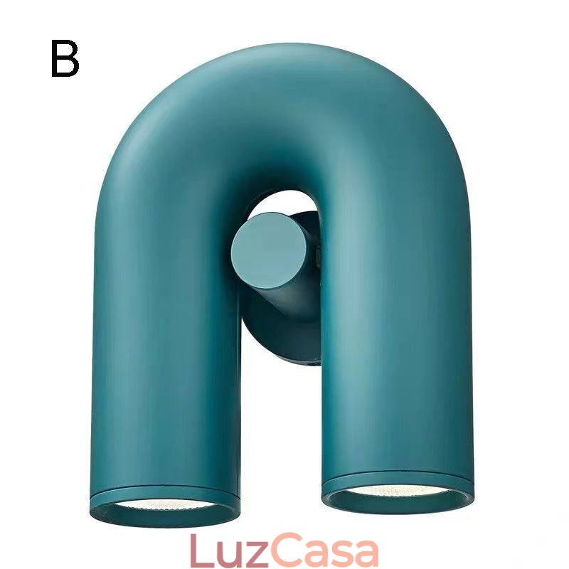 Aplique de parede minimalista em forma de U – Luminária criativa com abajur giratório de noventa graus