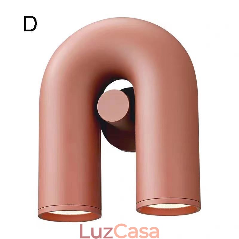 Aplique de parede minimalista em forma de U – Luminária criativa com abajur giratório de noventa graus