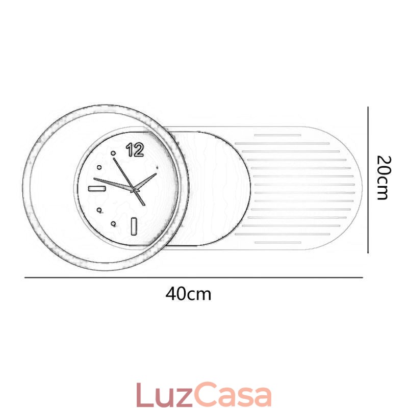 Luminária de parede Moderna Minimalista Acrílico Ferro Forjado Relógio de Parede Luminária de parede