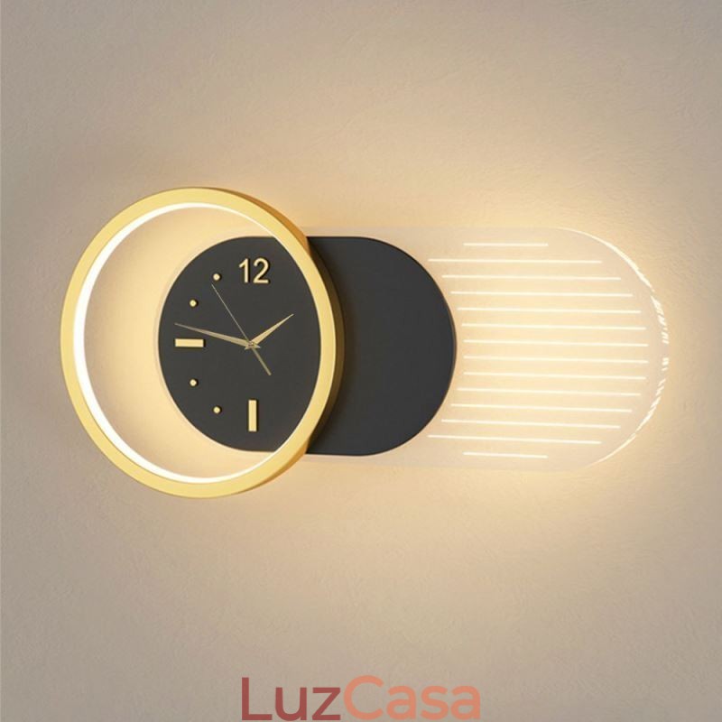 Luminária de parede Moderna Minimalista Acrílico Ferro Forjado Relógio de Parede Luminária de parede