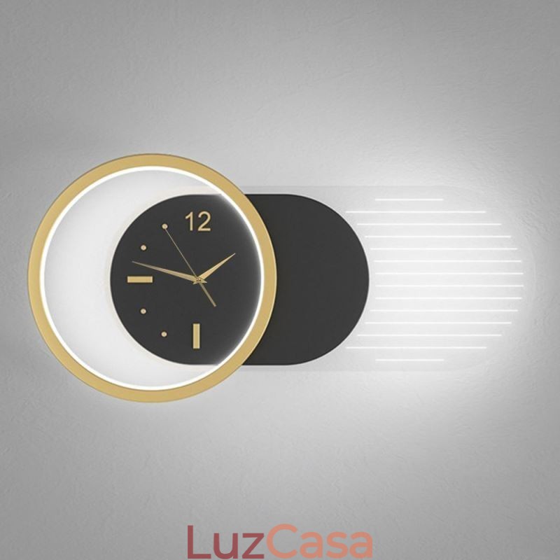 Luminária de parede Moderna Minimalista Acrílico Ferro Forjado Relógio de Parede Luminária de parede