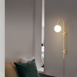 Arandela moderna, luminária de parede dourada escovada