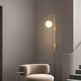 Arandela moderna, luminária de parede dourada escovada