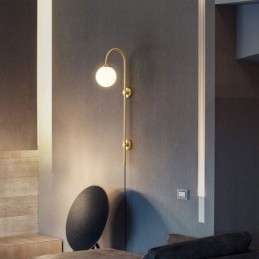 Arandela moderna, luminária de parede dourada escovada