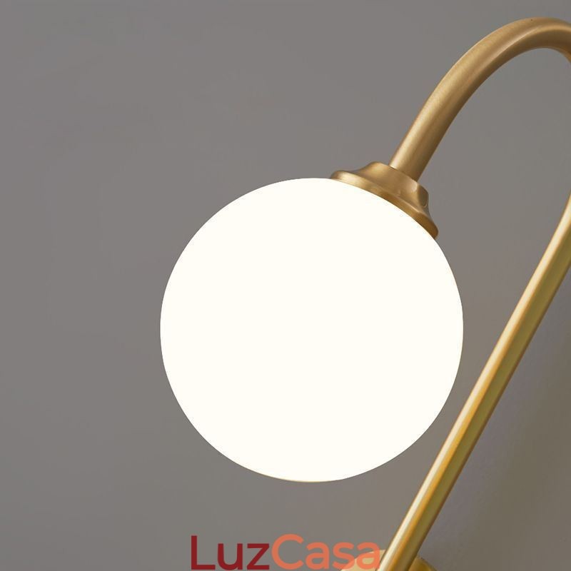 Arandela moderna, luminária de parede dourada escovada