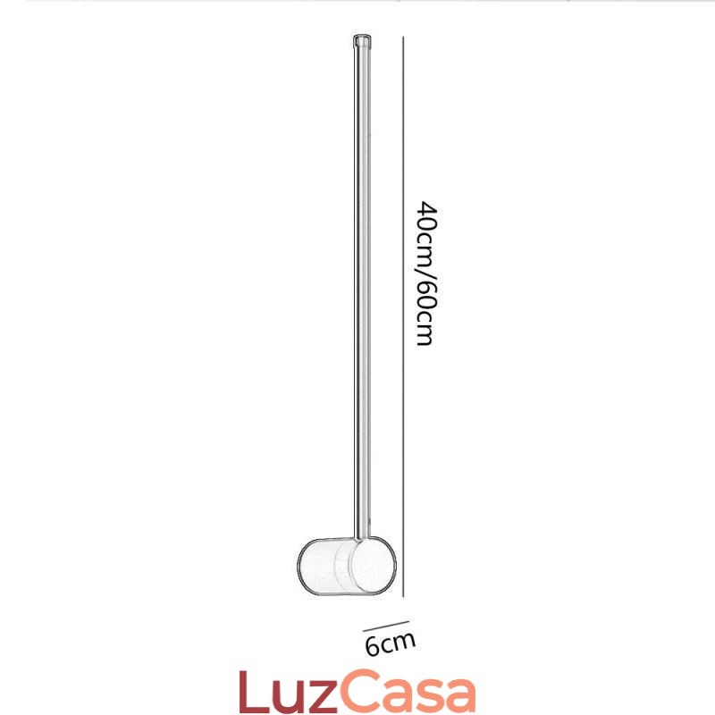 Luminária de parede longa moderna para decoração de cabeceira