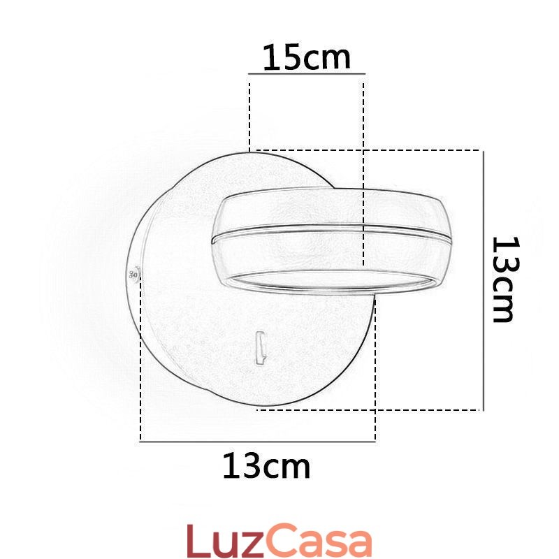 Luminária de parede giratória, arandela moderna e minimalista