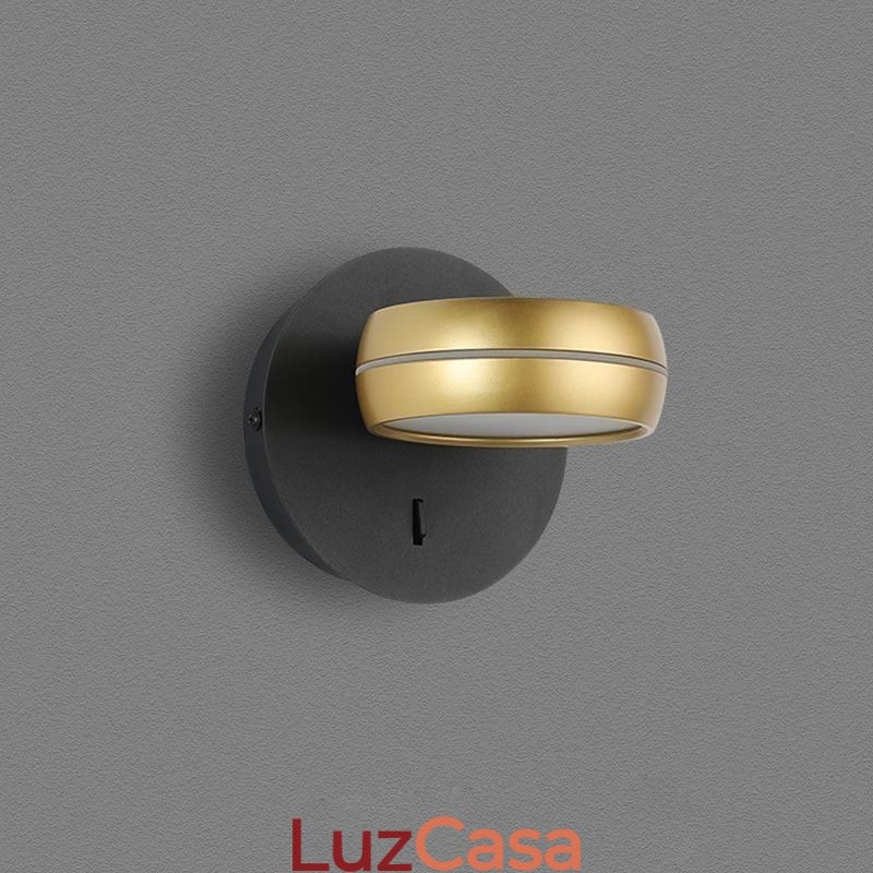 Luminária de parede giratória, arandela moderna e minimalista
