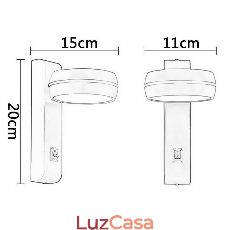Luminária de parede giratória moderna e minimalista