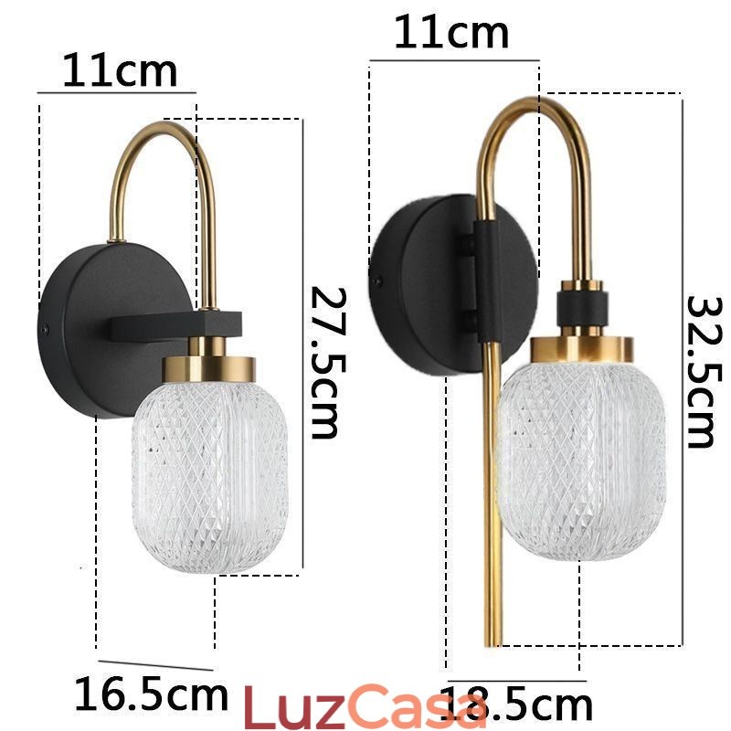 Luminária de parede moderna minimalista em acrílico