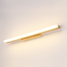 Espelho de luz de madeira maciça luz de parede moderna arandela lâmpada de parede