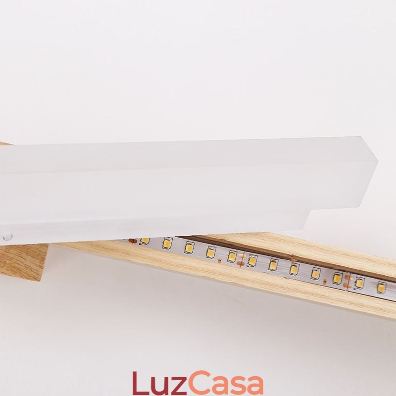 Espelho de luz de madeira maciça luz de parede moderna arandela lâmpada de parede