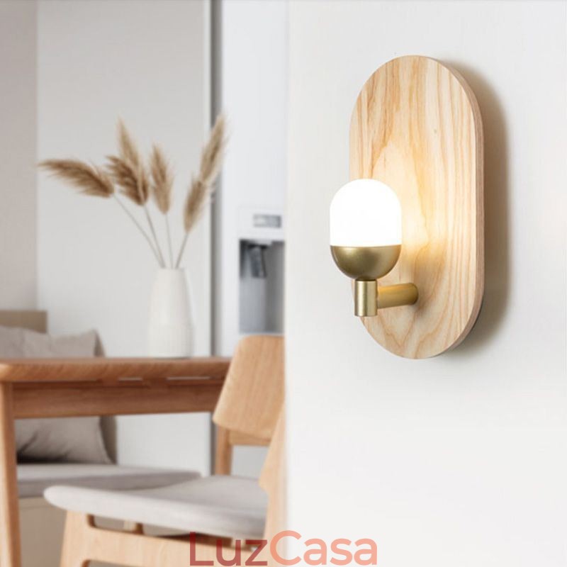 Decoração Parede Madeira Lâmpada Entrada Corredor Luzes Nordic Cabeceira Luz Parede
