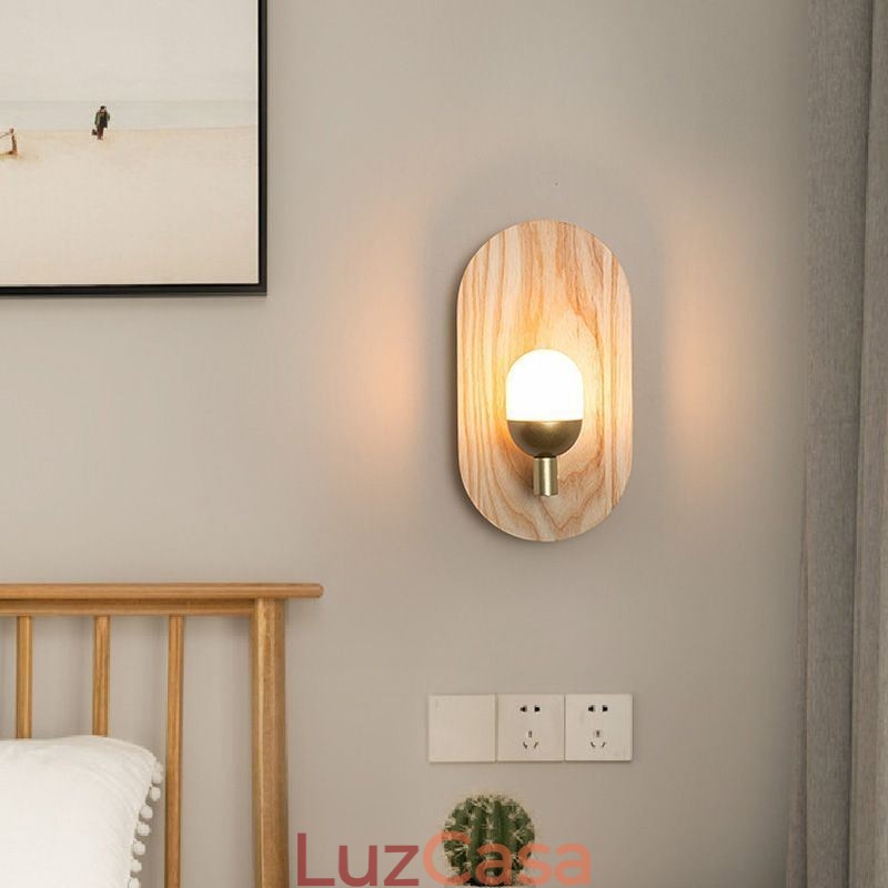 Decoração Parede Madeira Lâmpada Entrada Corredor Luzes Nordic Cabeceira Luz Parede