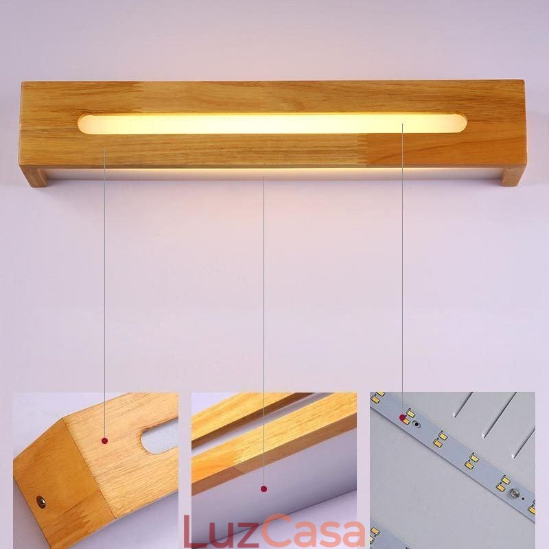 Luminária de parede moderna de madeira, luzes de corredor de entrada, luz de parede de cabeceira nórdica