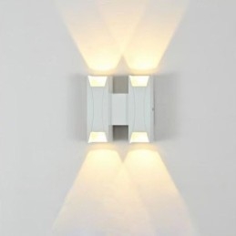 Luminária de parede à prova d'água moderna de alumínio para varanda de jardim montada na superfície