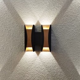 Luminária de parede à prova d'água moderna de alumínio para varanda de jardim montada na superfície