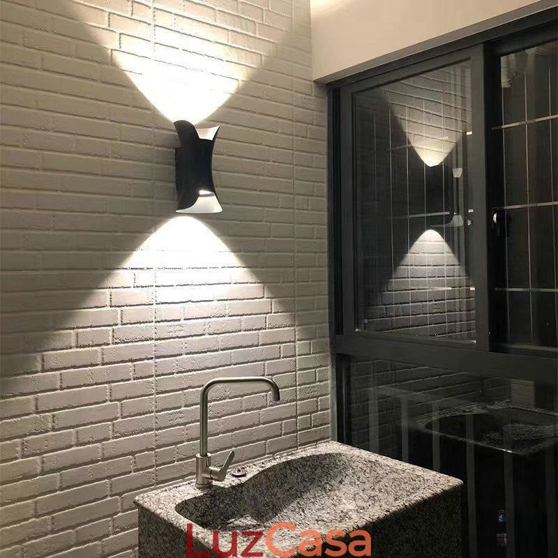 Luminária de parede moderna à prova d'água para pátio, varanda, corredor