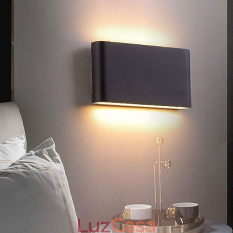 Luminária de parede à prova d'água moderna simples de alumínio para decoração de interiores