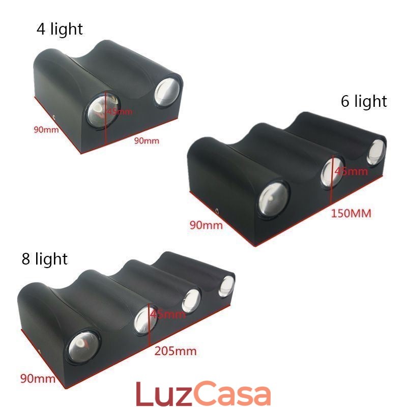 Luminária de parede de alumínio para varanda, superfície montada, luz de varanda