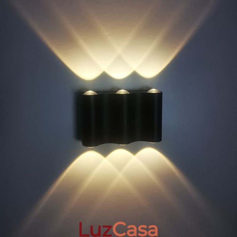 Luminária de parede de alumínio para varanda, superfície montada, luz de varanda