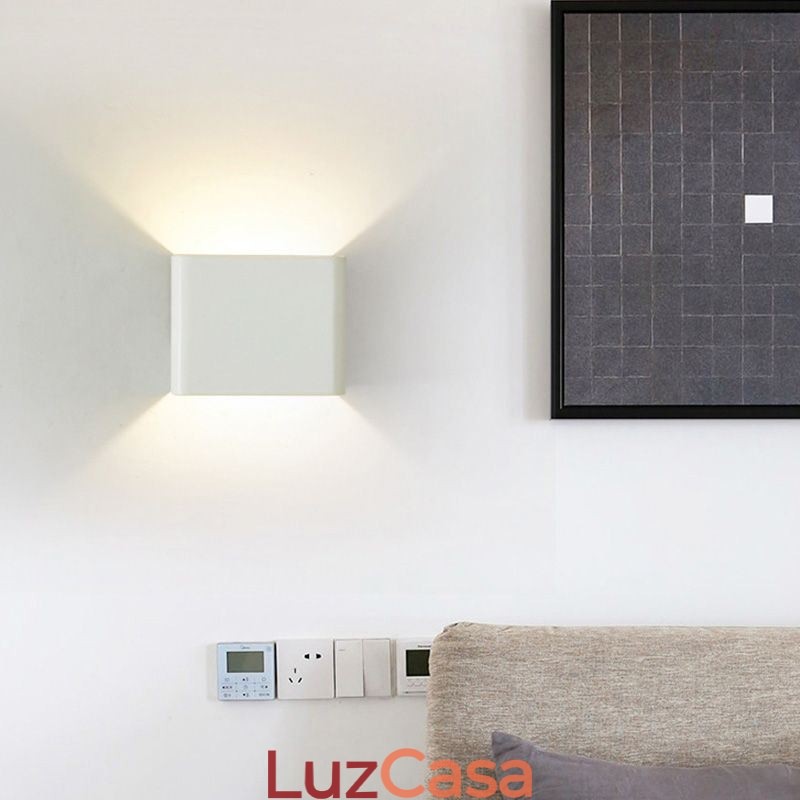 Luminária de parede de alumínio para varanda, superfície montada, cubo, luz de varanda