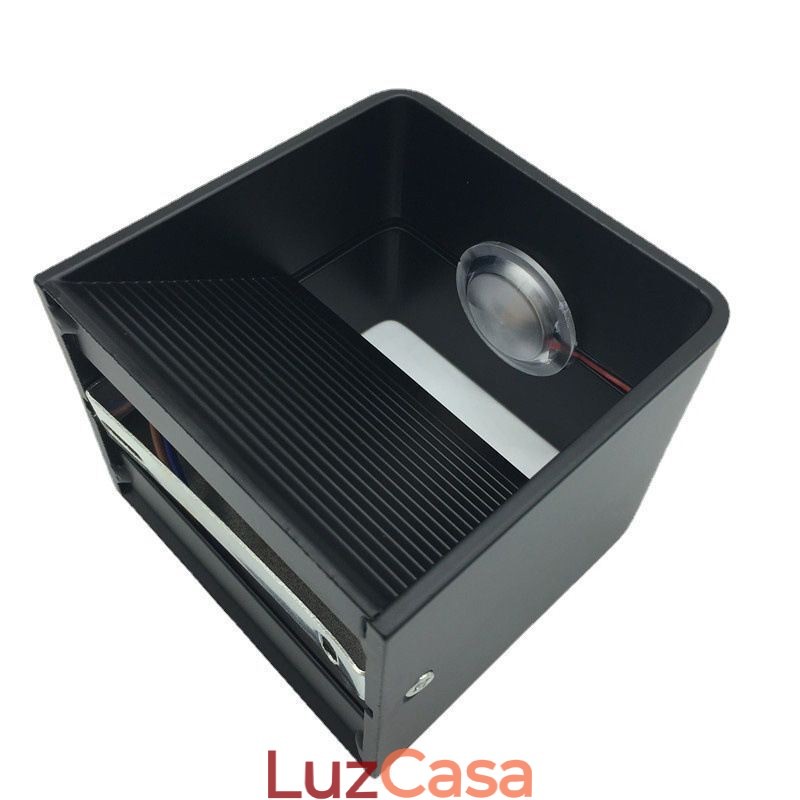 Luminária de parede de alumínio para varanda, superfície montada, cubo, luz de varanda