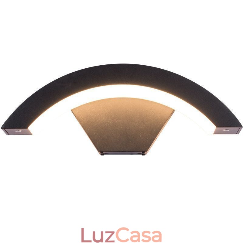 Luminária de parede minimalista de alumínio para jardim, à prova d'água, em formato de crescente