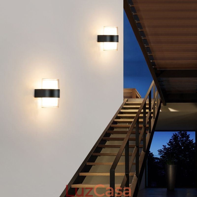 Luminária de parede minimalista acrílica à prova d'água para pátio