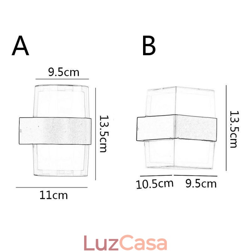 Luminária de parede minimalista acrílica à prova d'água para pátio