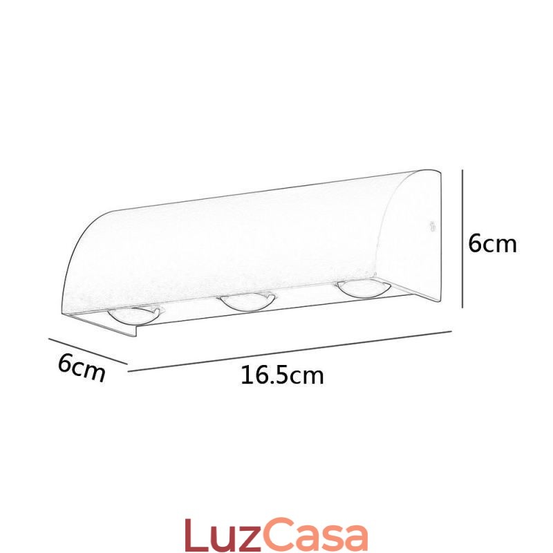 Luminária de parede à prova d'água em alumínio para escadas