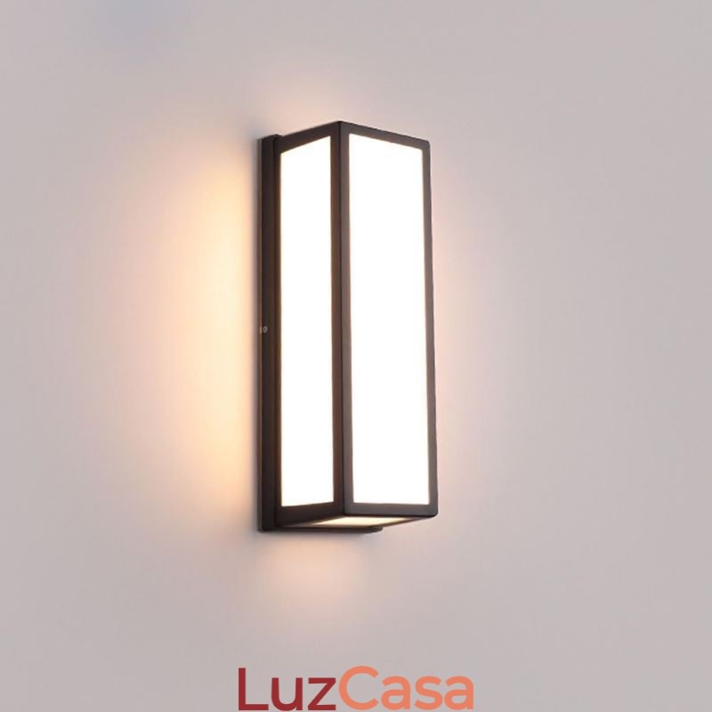 Luminária de parede retangular moderna à prova d'água para varanda de vila