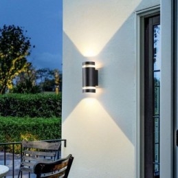 Luminária de parede à prova d'água para cima e para baixo, luminária de parede de cabeça dupla de alumínio