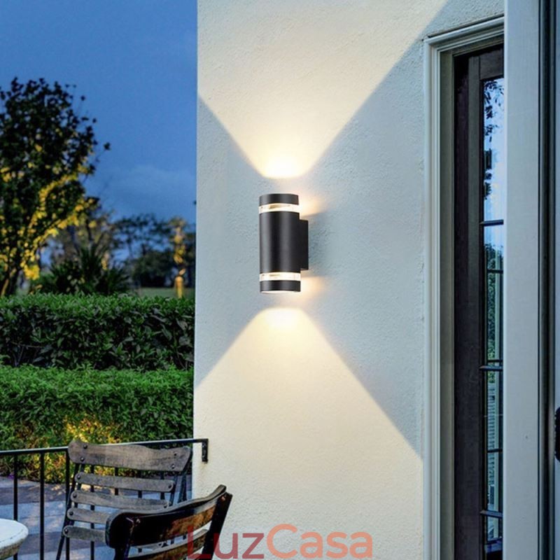 Luminária de parede à prova d'água para cima e para baixo, luminária de parede de cabeça dupla de alumínio