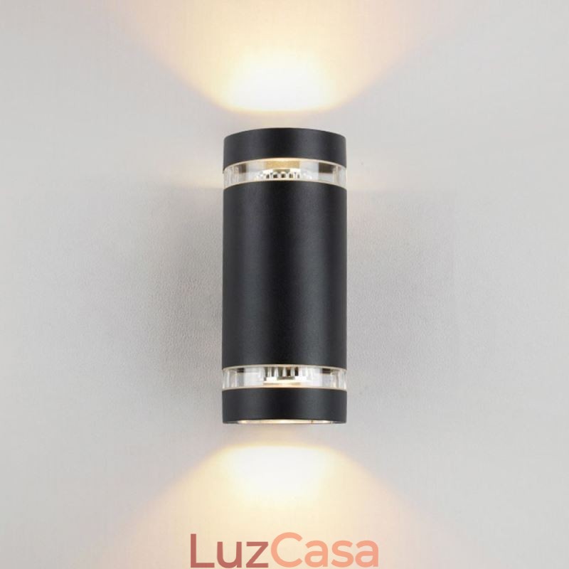 Luminária de parede à prova d'água para cima e para baixo, luminária de parede de cabeça dupla de alumínio
