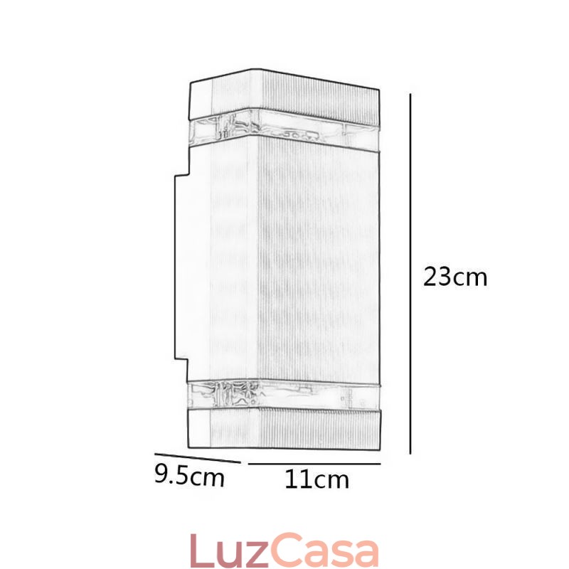 Luminária de parede simples de alumínio, luminária de parede à prova d'água, varanda e pátio