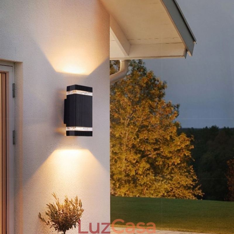 Luminária de parede simples de alumínio, luminária de parede à prova d'água, varanda e pátio