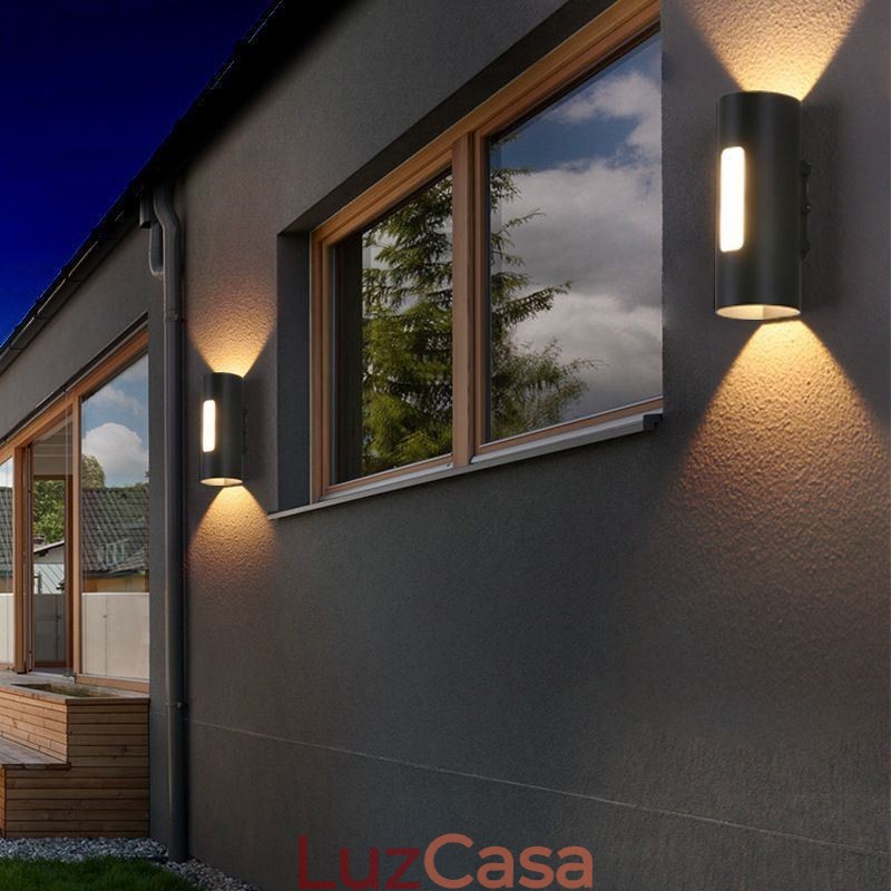 Luminária de parede impermeável de alumínio para pátio
