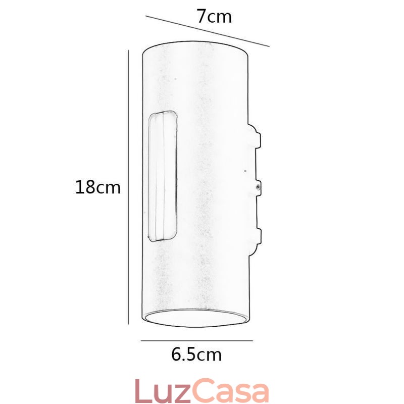 Luminária de parede impermeável de alumínio para pátio