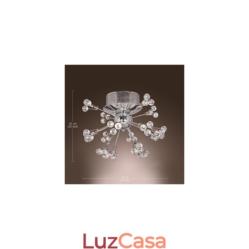 Moderno Contemporâneo Cristal Cromado Metal Montagem Embutida