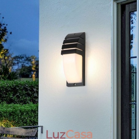 Luminária de parede impermeável para varanda externa, luminária de alumínio preta, luz para pátio e jardim