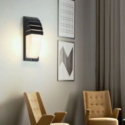 Luminária de parede impermeável para varanda externa, luminária de alumínio preta, luz para pátio e jardim
