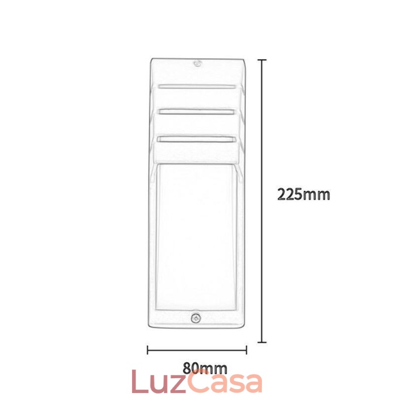 Luminária de parede impermeável para varanda externa, luminária de alumínio preta, luz para pátio e jardim