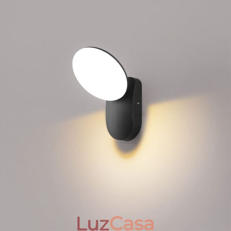 Luminária de parede moderna minimalista de alumínio para jardim, à prova d'água, em formato de crescente