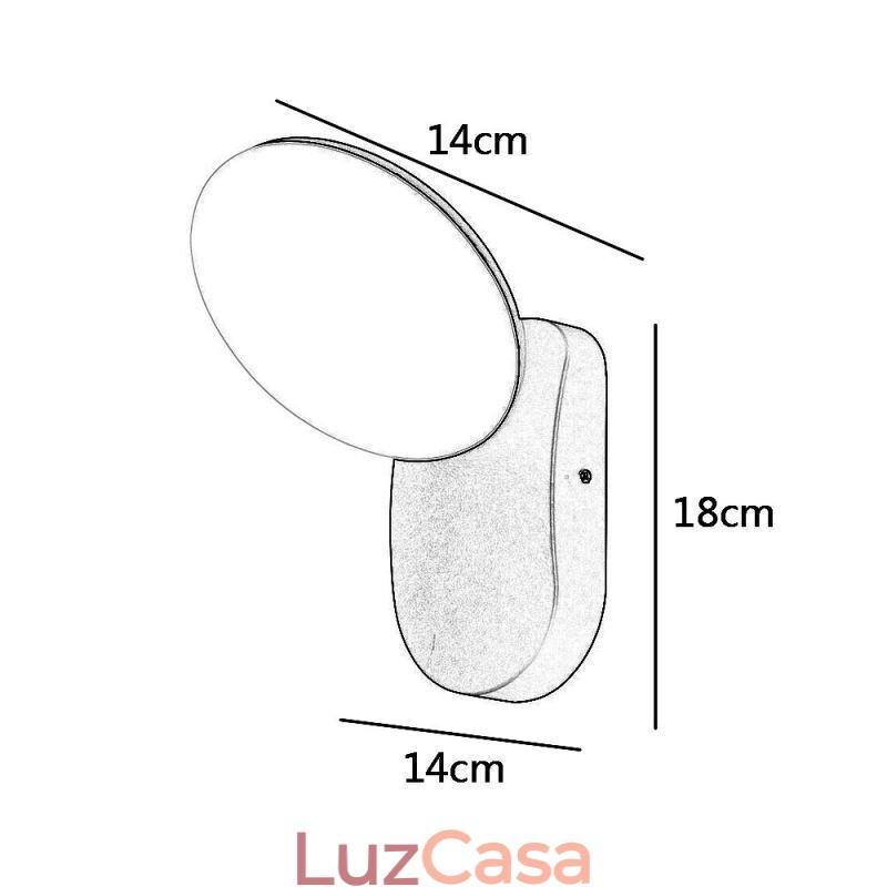 Luminária de parede moderna minimalista de alumínio para jardim, à prova d'água, em formato de crescente