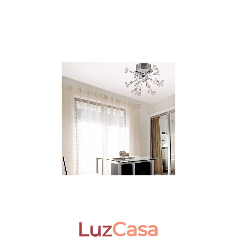 Moderno Contemporâneo Cristal Cromado Metal Montagem Embutida