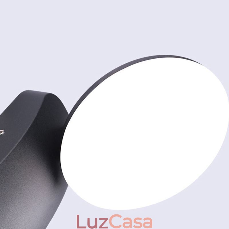 Luminária de parede moderna minimalista de alumínio para jardim, à prova d'água, em formato de crescente