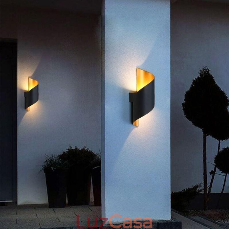 Luminária de parede de alumínio à prova d'água Luminária de parede Pátio Varanda